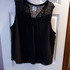 Cute black lace tank top